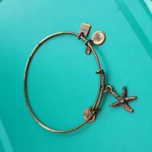 Alex and Ani Starfish Bangle with PinkTourmaline Gem Bracelet